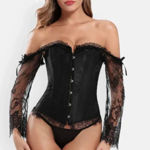 corset bustier negro elegante para mujer, ideal para looks nocturnos y lencería sensual