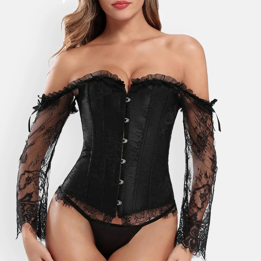 corset bustier negro elegante para mujer, ideal para looks nocturnos y lencerÃa sensual