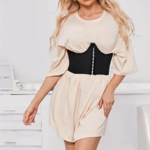 Cinturón corset negro con cordones ajustables – define la cintura y eleva cualquier look