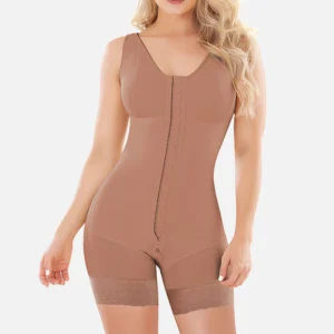 Combinación faja moldeadora para mujer – Control suave de abdomen, cintura y muslos con escote abierto y tirantes ajustables