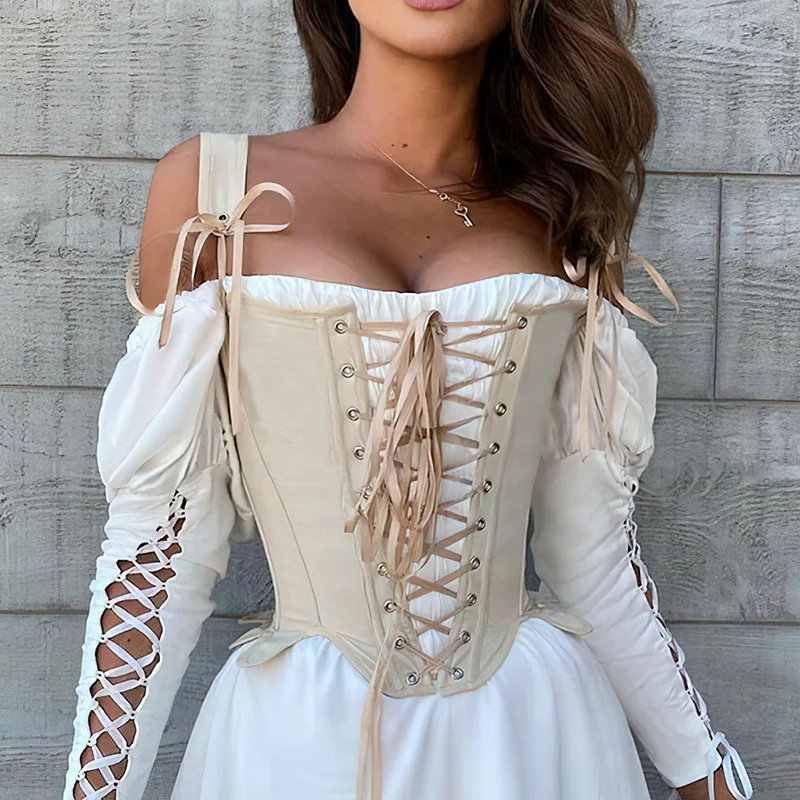 Corset con cordones frontales para mujer, estilo elegante y sexy, ideal para marcar la cintura y combinar con outfits sofisticados