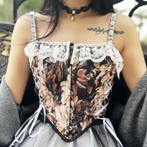 Corset bustier estilo antiguo color vintage para mujer elegante