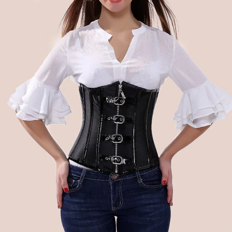 corset gótico serre-taille negro para mujer con cordones y estilo alternativo elegante