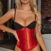 corset serre-taille rojo para mujer con cordones y diseño ajustado