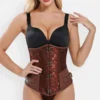 corset reductor de cintura estilo steampunk para mujer, con hebillas y estética retro-industrial