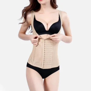 Chaleco reductor para mujer – Gilet moldeador de abdomen y cintura con cierre frontal, soporte postural y diseño discreto