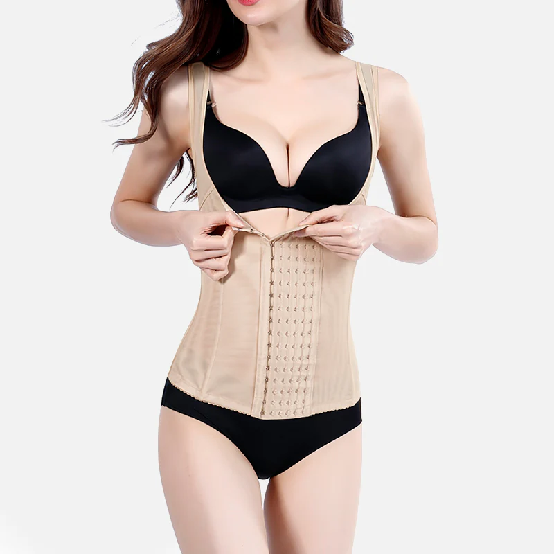 Chaleco reductor para mujer – Gilet moldeador de abdomen y cintura con cierre frontal, soporte postural y diseño discreto