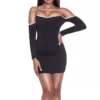 Vestido de cóctel con corset y mangas largas para mujer, elegante y sofisticado, ideal para fiestas y eventos formales