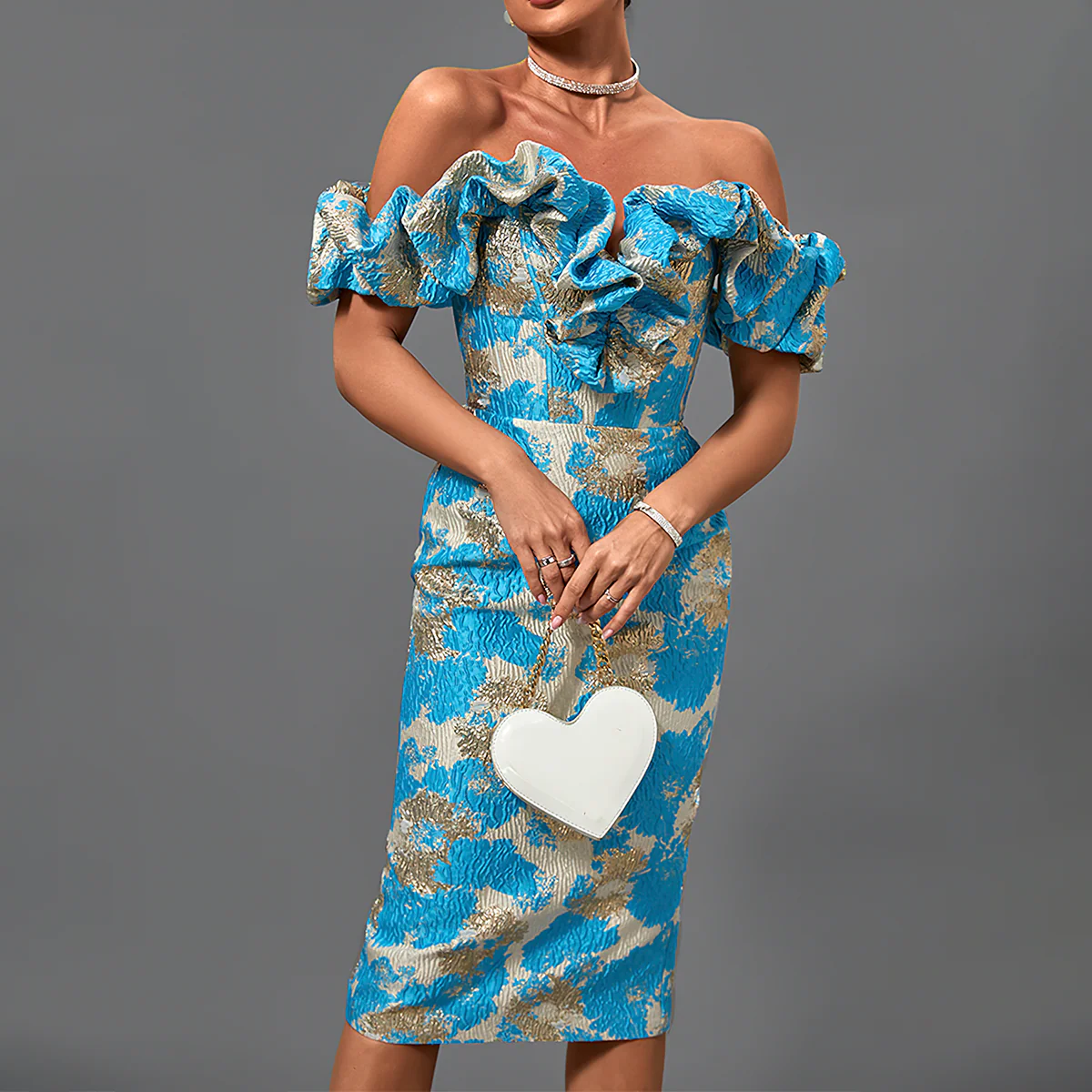 Vestido corset negro de cóctel con escote palabra de honor y falda con vuelo para mujer