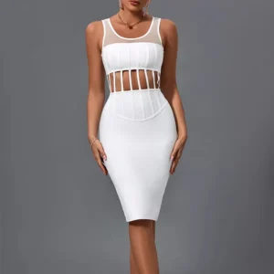 Vestido corset negro transparente con encaje para mujer – sensual, ajustado y provocador
