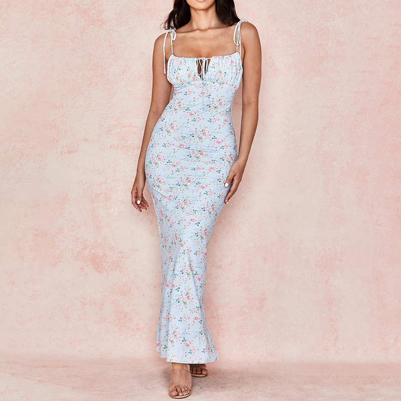 Vestido largo estilo corset con falda fluida y escote palabra de honor – elegante y estructurado