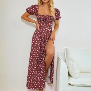 Vestido corset romántico para mujer con lazada en la espalda y detalles de encaje