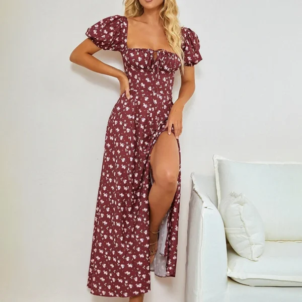 Vestido corset romántico para mujer con lazada en la espalda y detalles de encaje