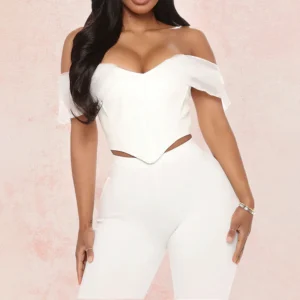 Top bustier de efecto cuero para mujer, sexy y ajustado, ideal para fiestas, conciertos o looks rockeros