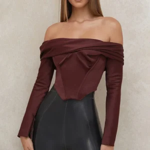 Top bustier chic para mujer, estructurado y elegante, ideal para eventos, cenas o estilismos sofisticados