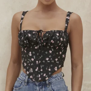 Top bustier con lazo para mujer, sin tirantes, estructurado y elegante, ideal para eventos o looks románticos