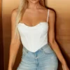 Top corset de encaje negro para mujer, elegante, sensual y ajustado, ideal para ocasiones especiales o lencería con estilo
