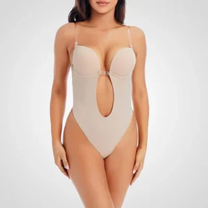 Body moldeador nude con espalda descubierta – Prenda invisible reductora para vestidos ajustados