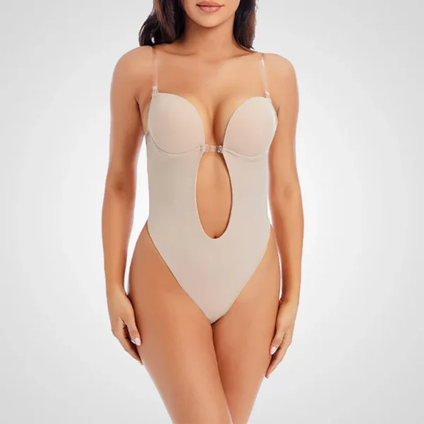 Body moldeador nude con espalda descubierta – Prenda invisible reductora para vestidos ajustados