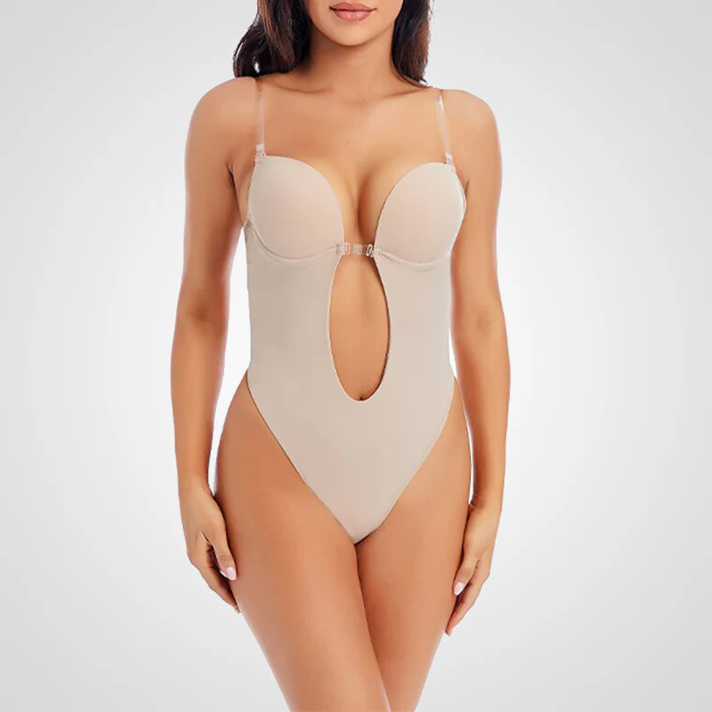 Body moldeador nude con espalda descubierta – Prenda invisible reductora para vestidos ajustados