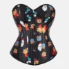 Bustier corset navideño rojo – Lencería de Navidad con peluche blanco, copas formadas y cordones ajustables para mujer