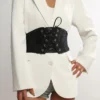 Cinturón corset negro de cintura alta – Cinturilla estructurada con cordones para moldear la figura