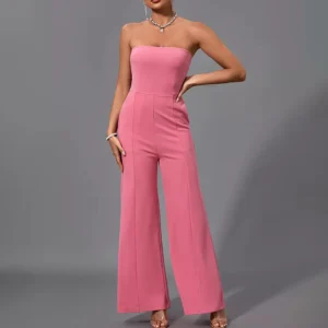 Mono bustier rosa empolvado para mujer – Prenda elegante y ajustada con diseño tipo corset