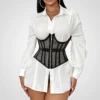 Cinturilla corset negra serre-taille – Corset estructurado con cordones para moldear la cintura de mujer