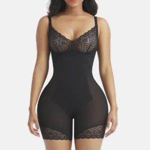 Faja reductora con encaje floral – Moldeadora de talle alto para vientre plano y cintura definida, invisible bajo la ropa