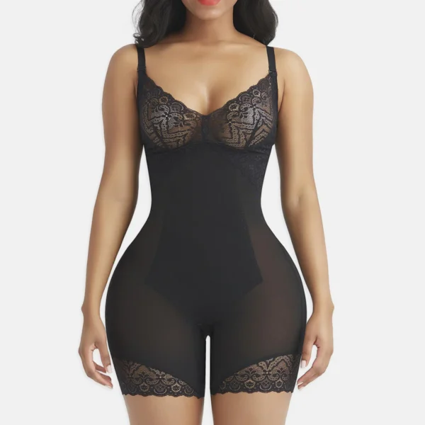Faja reductora con encaje floral – Moldeadora de talle alto para vientre plano y cintura definida, invisible bajo la ropa
