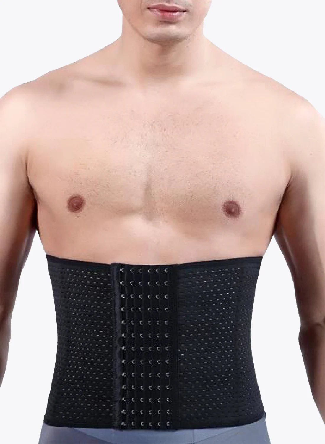Faja corset para hombre – Compresión abdominal, soporte lumbar y cierre frontal, ideal para moldear y mejorar postura