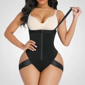 Faja reductora para abdomen y glúteos – Moldeadora negra de compresión alta para mujer