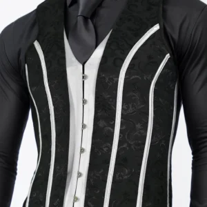 Chaleco corset masculino – Prenda estructurada con cierre frontal y ajuste trasero, estiliza el torso y mejora la postura