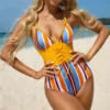 Bañador estilo corset para mujer con escote bustier y efecto moldeador