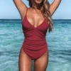 Bañador negro reductor de una pieza – Efecto vientre plano y moldeador para mujer